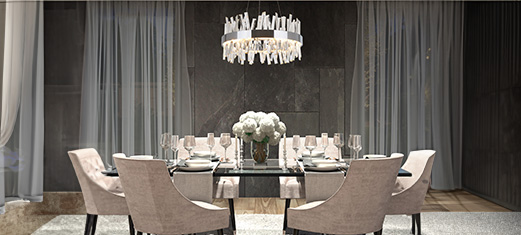 Table setting with Artika chandelier