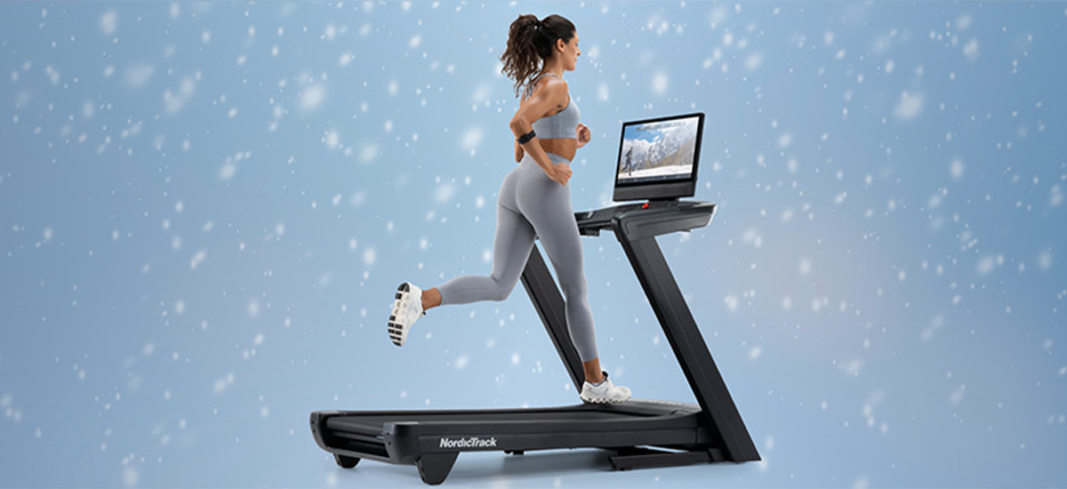 Woman running on treadmill