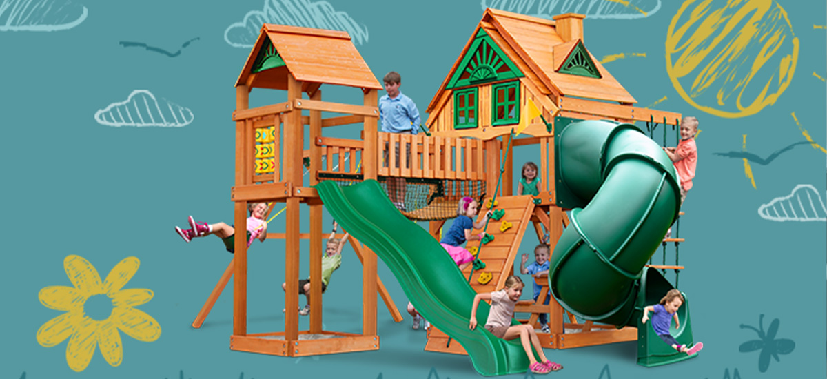 Playset on colorful background