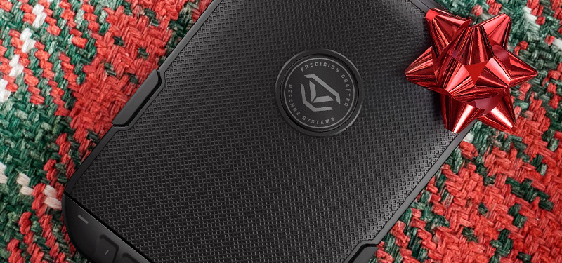 Vaultek safe on wrapping paper