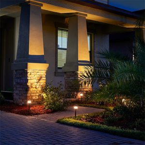 House with outdoor lighting