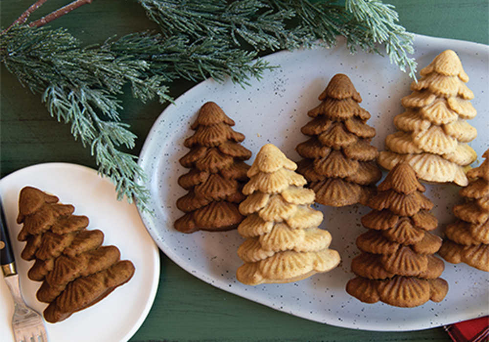 Christmas Tree cookies on Nordic Ware products